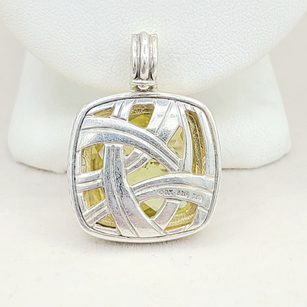 David Yurman Albion 20mm Lemon Citrine Pendant Enhancer With 18k Gold - Picture 2 of 7